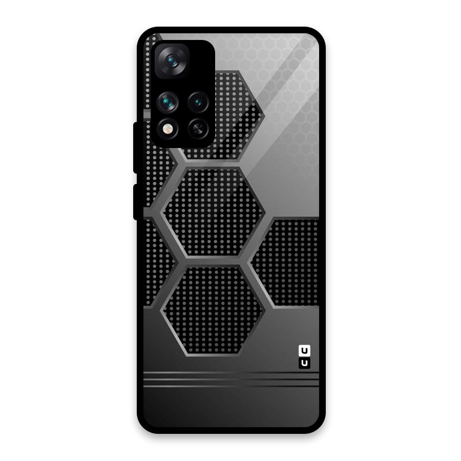 Grey Black Hexa Glass Back Case for Xiaomi 11i HyperCharge 5G