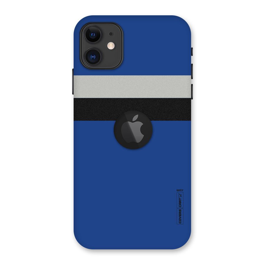Grey Black Strips Back Case for iPhone 11 Logo Cut