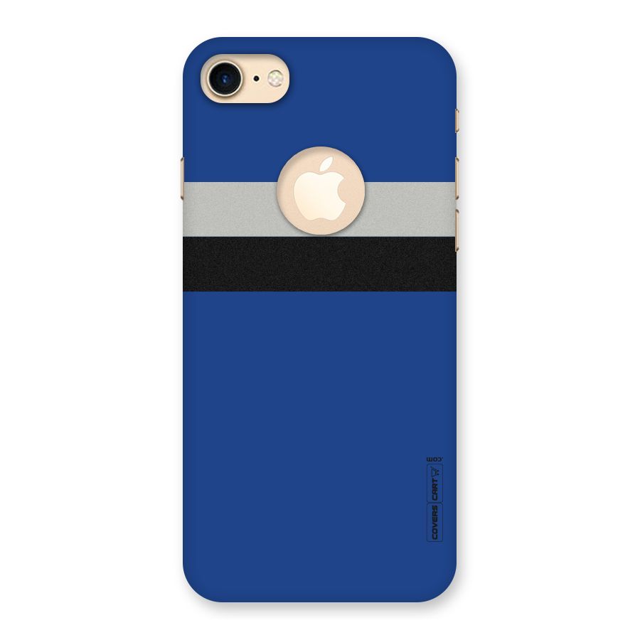 Grey Black Strips Back Case for iPhone 7 Logo Cut
