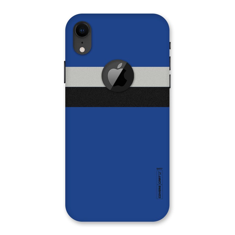 Grey Black Strips Back Case for iPhone XR Logo Cut