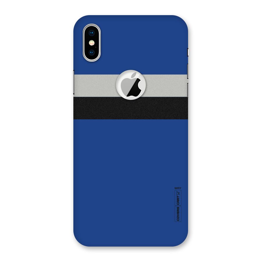 Grey Black Strips Back Case for iPhone XS Logo Cut