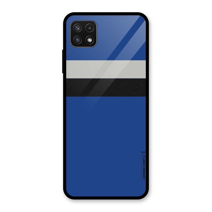 Grey Black Strips Glass Back Case for Galaxy A22 5G