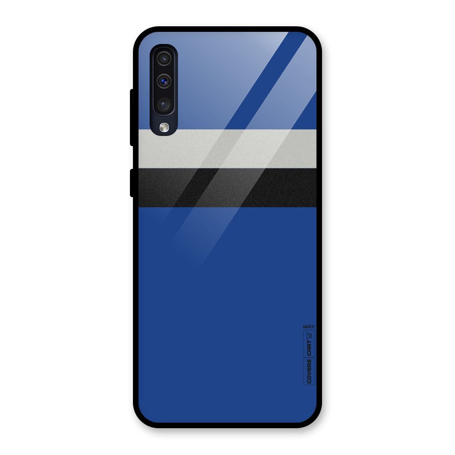 Grey Black Strips Glass Back Case for Galaxy A50