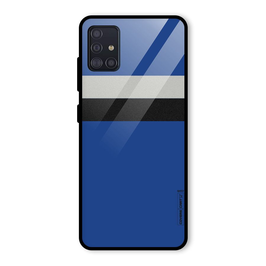 Grey Black Strips Glass Back Case for Galaxy A51