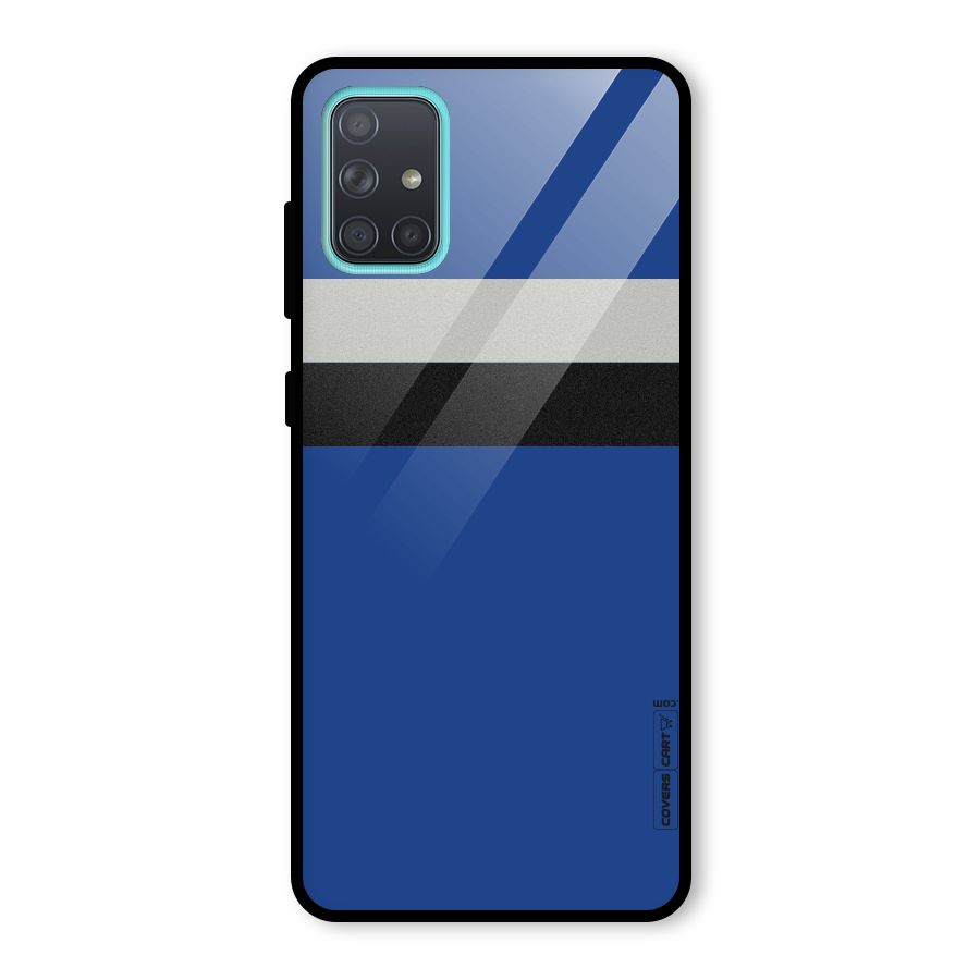 Grey Black Strips Glass Back Case for Galaxy A71