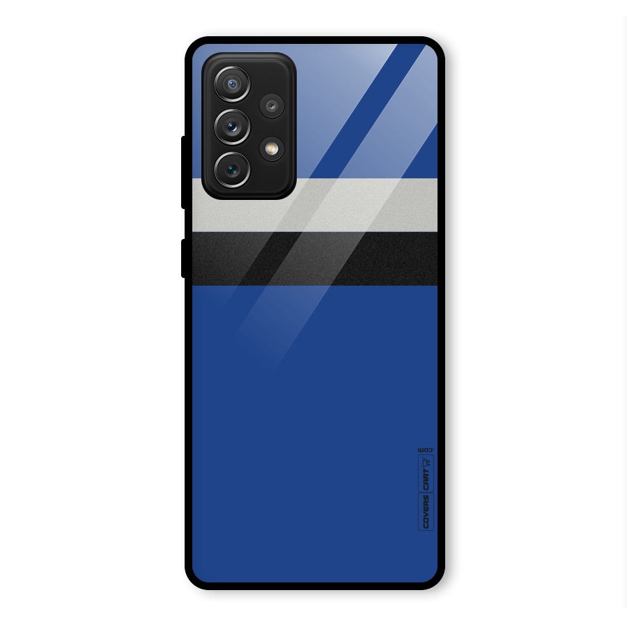 Grey Black Strips Glass Back Case for Galaxy A72