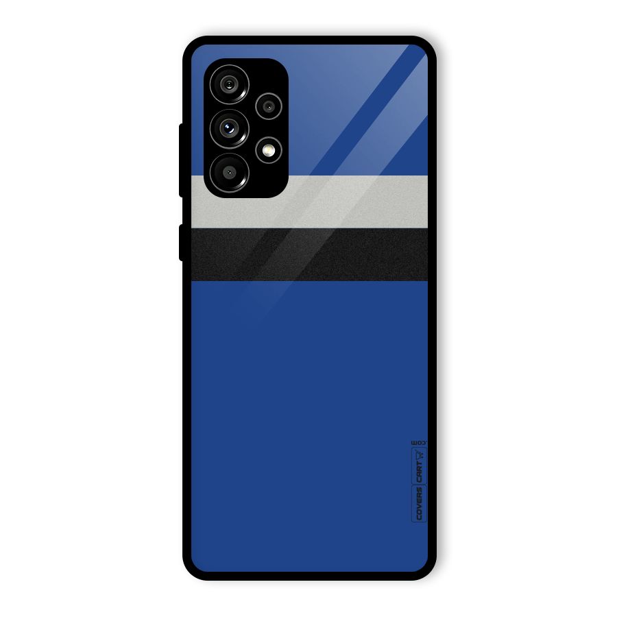 Grey Black Strips Glass Back Case for Galaxy A73 5G