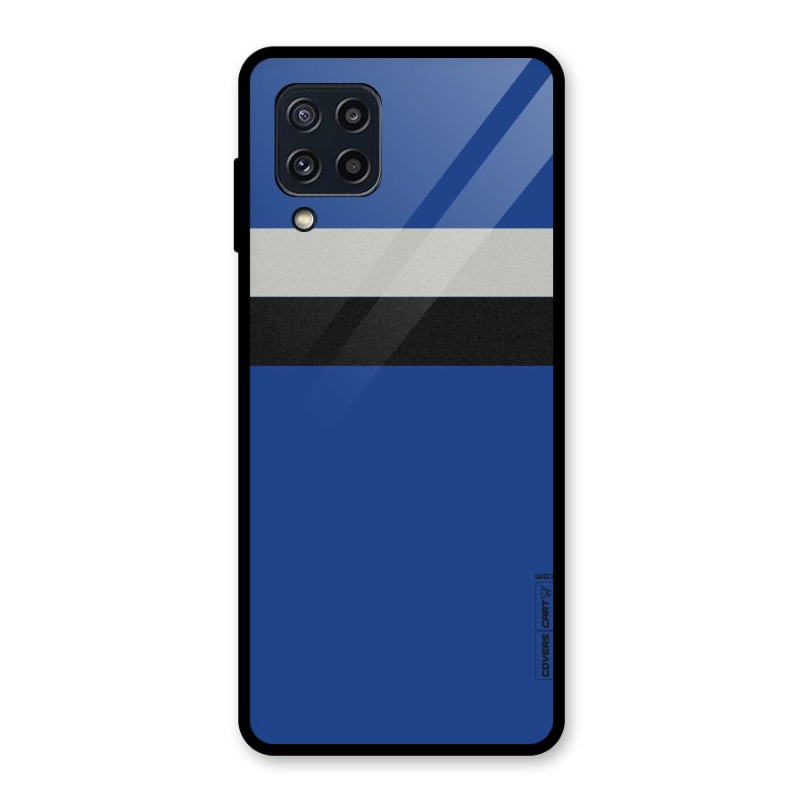 Grey Black Strips Glass Back Case for Galaxy M32