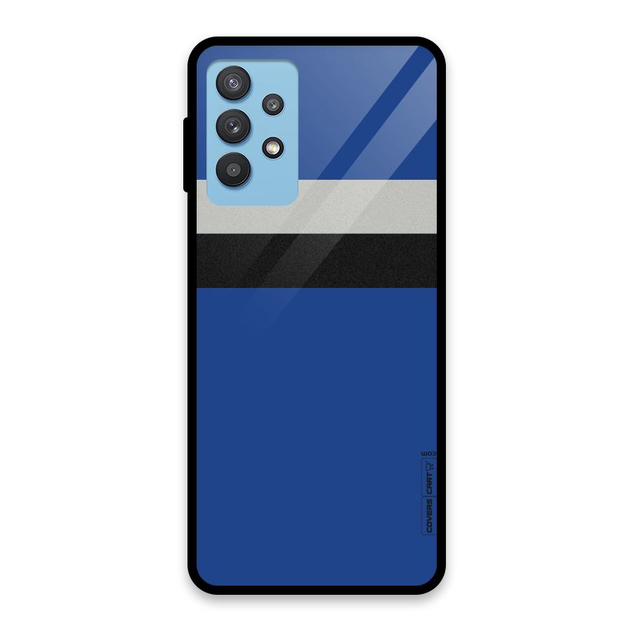 Grey Black Strips Glass Back Case for Galaxy M32 5G