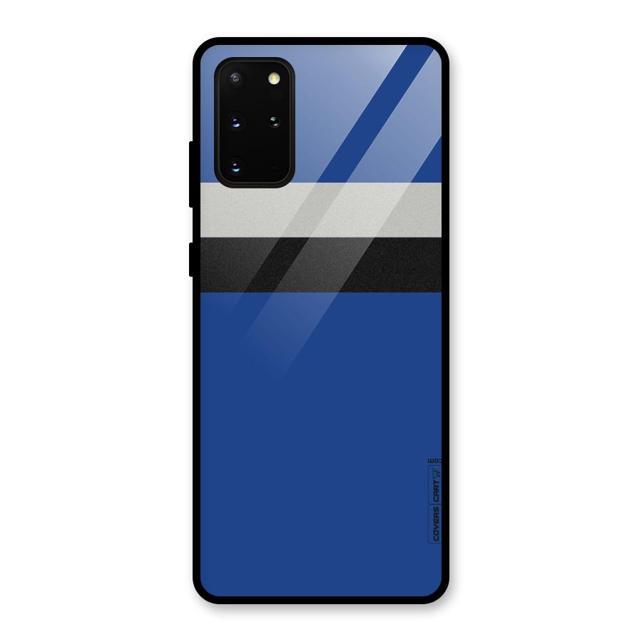 Grey Black Strips Glass Back Case for Galaxy S20 Plus