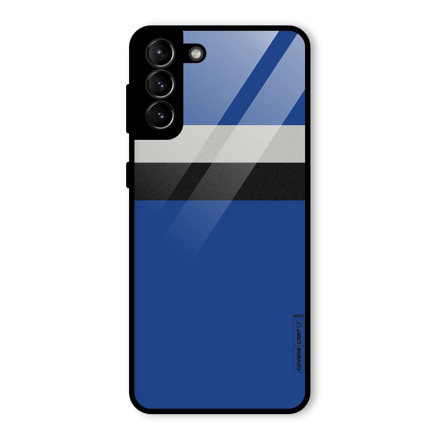 Grey Black Strips Glass Back Case for Galaxy S21 Plus