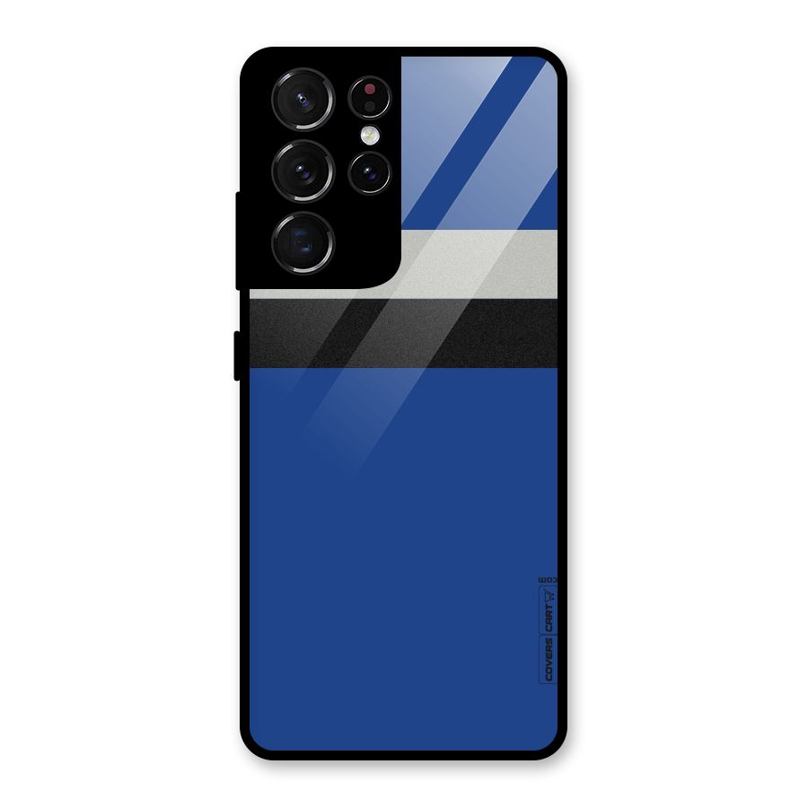 Grey Black Strips Glass Back Case for Galaxy S21 Ultra 5G