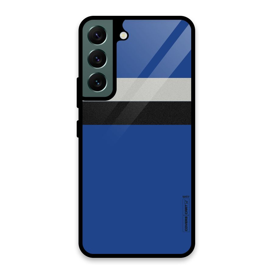 Grey Black Strips Glass Back Case for Galaxy S22 5G