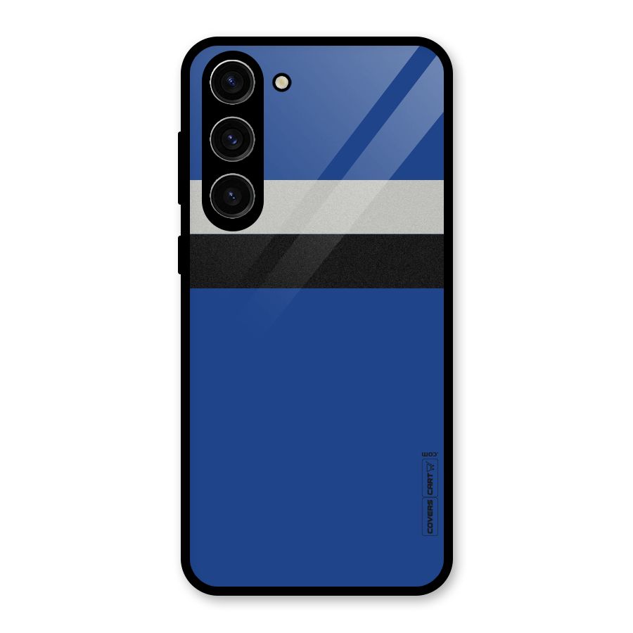Grey Black Strips Glass Back Case for Galaxy S23 Plus
