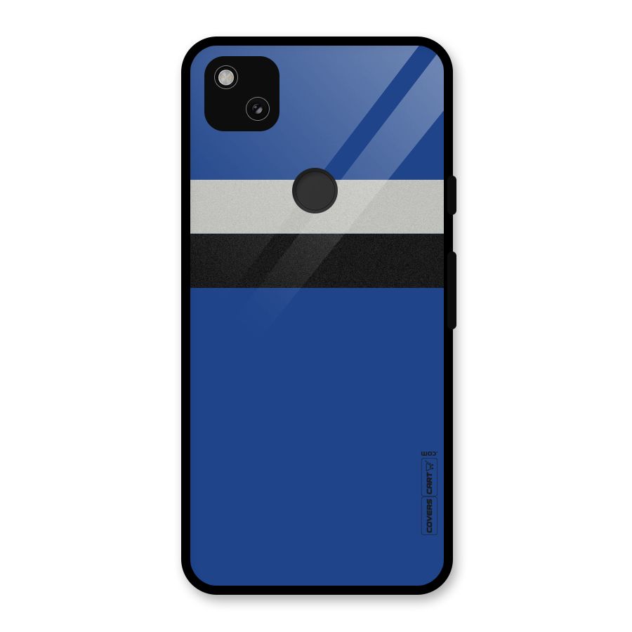 Grey Black Strips Glass Back Case for Google Pixel 4a