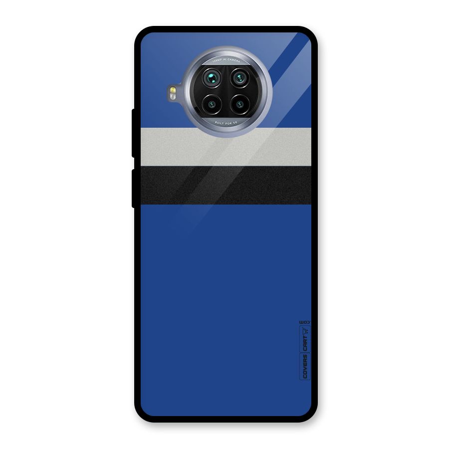 Grey Black Strips Glass Back Case for Mi 10i