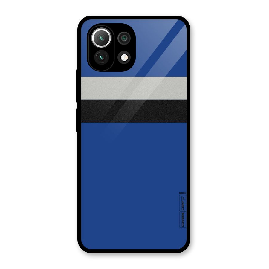 Grey Black Strips Glass Back Case for Mi 11 Lite