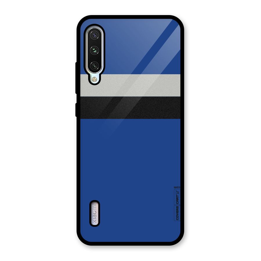 Grey Black Strips Glass Back Case for Mi A3