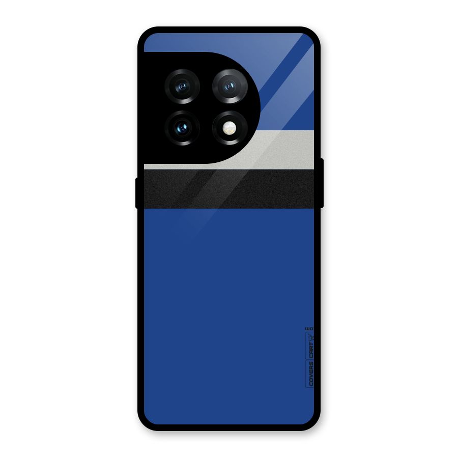 Grey Black Strips Glass Back Case for OnePlus 11