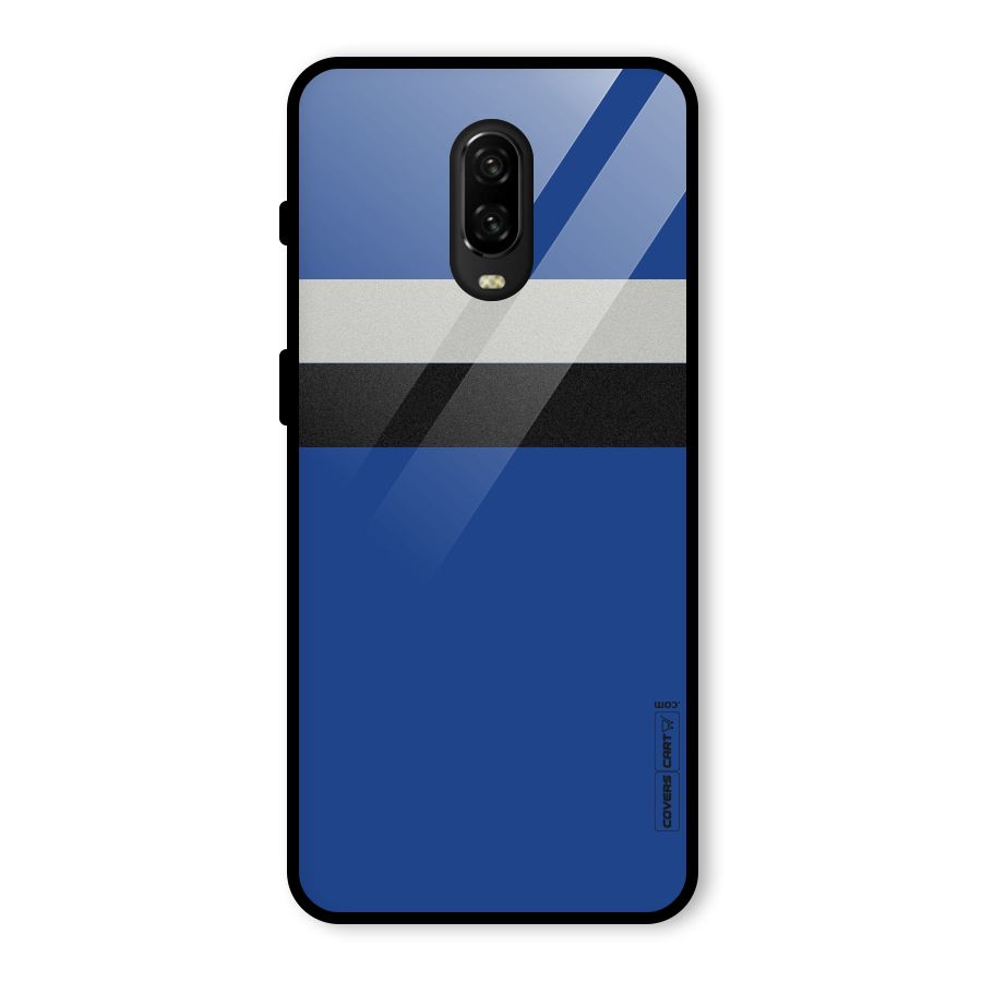 Grey Black Strips Glass Back Case for OnePlus 6T
