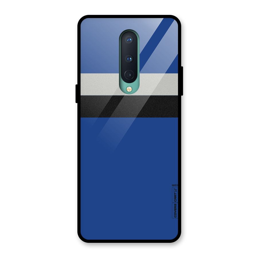 Grey Black Strips Glass Back Case for OnePlus 8