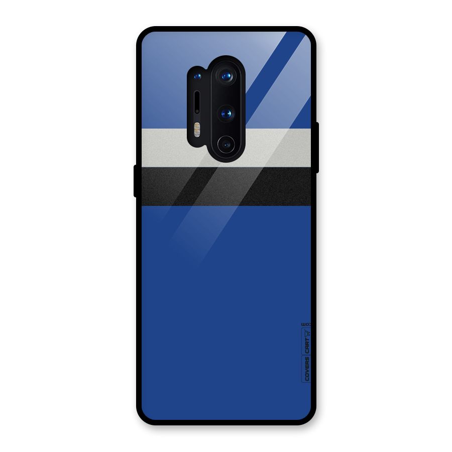 Grey Black Strips Glass Back Case for OnePlus 8 Pro