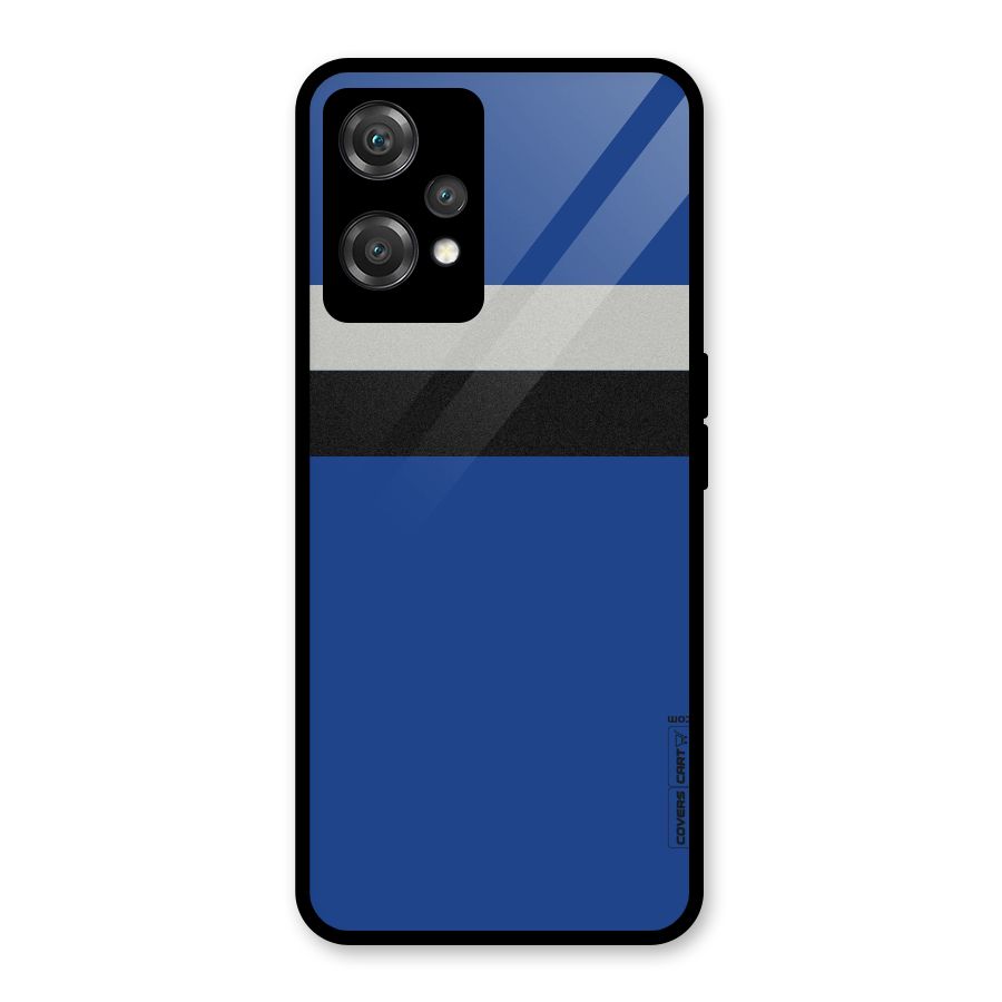 Grey Black Strips Glass Back Case for OnePlus Nord CE 2 Lite 5G