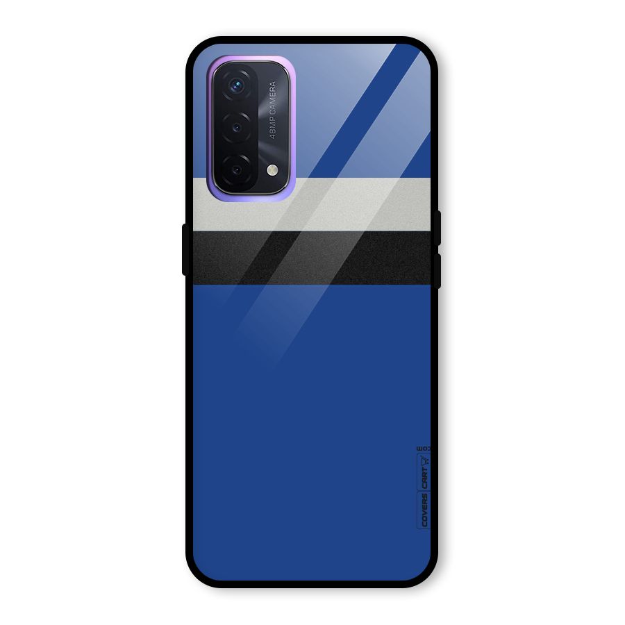 Grey Black Strips Glass Back Case for Oppo A74 5G