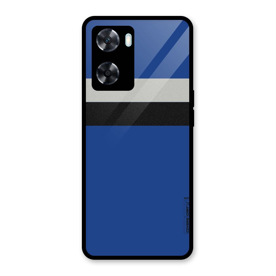Grey Black Strips Glass Back Case for Oppo A77