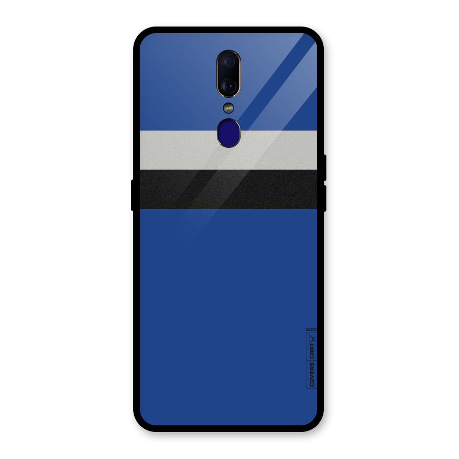 Grey Black Strips Glass Back Case for Oppo F11