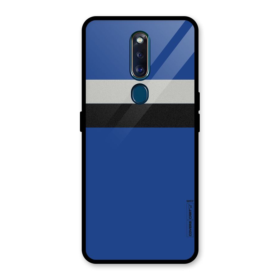 Grey Black Strips Glass Back Case for Oppo F11 Pro