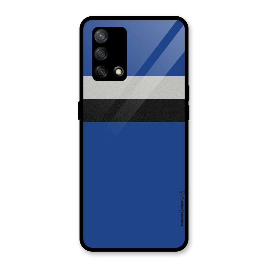 Grey Black Strips Glass Back Case for Oppo F19