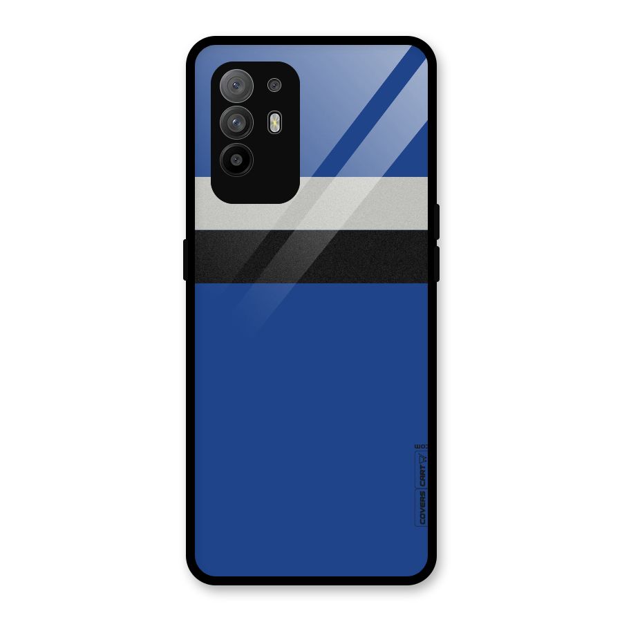 Grey Black Strips Glass Back Case for Oppo F19 Pro Plus 5G
