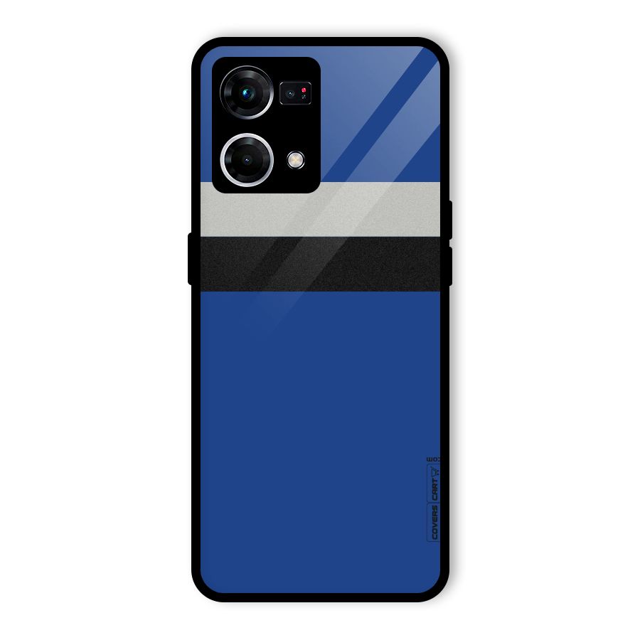 Grey Black Strips Glass Back Case for Oppo F21s Pro 4G