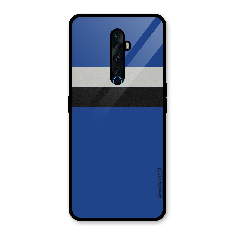 Grey Black Strips Glass Back Case for Oppo Reno2 F