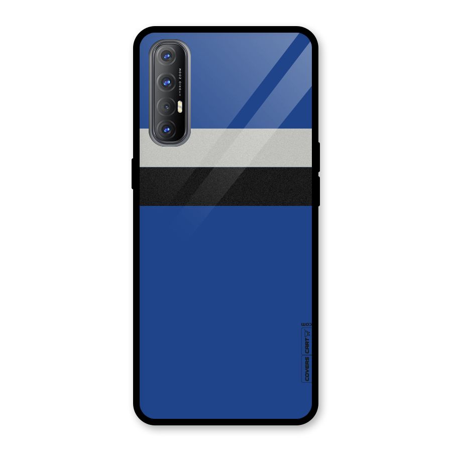 Grey Black Strips Glass Back Case for Oppo Reno3 Pro