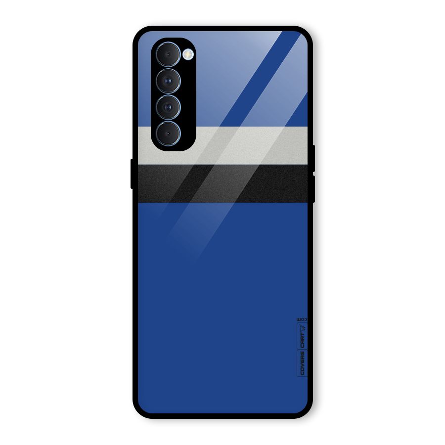 Grey Black Strips Glass Back Case for Oppo Reno4 Pro