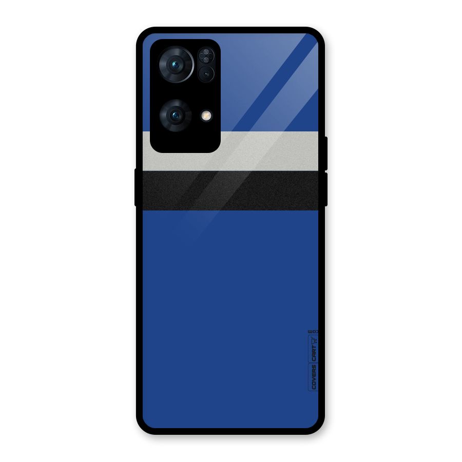 Grey Black Strips Glass Back Case for Oppo Reno7 Pro 5G