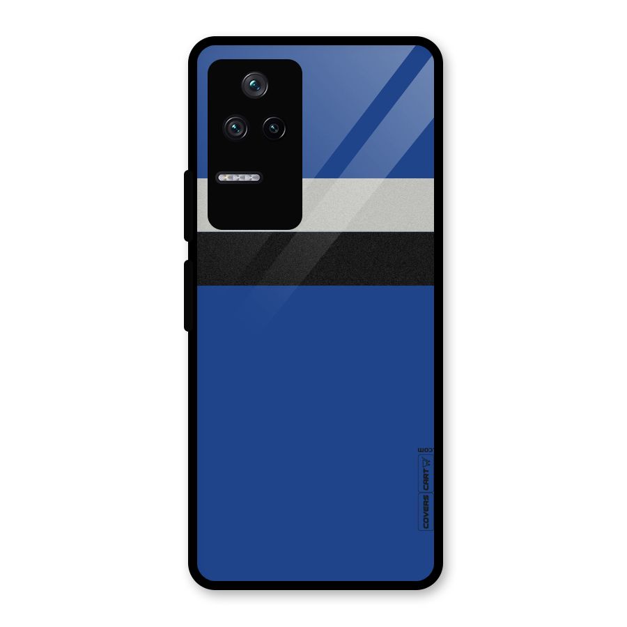 Grey Black Strips Glass Back Case for Poco F4 5G