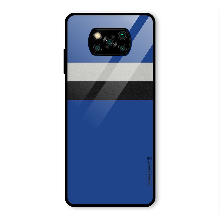 Grey Black Strips Glass Back Case for Poco X3 Pro