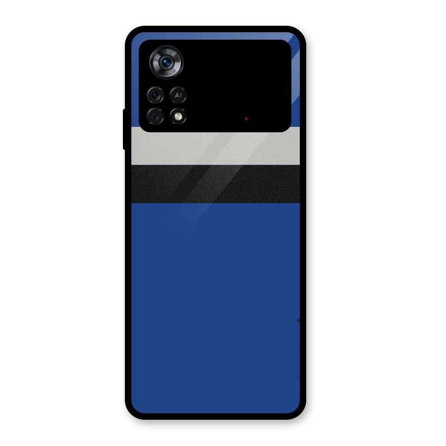 Grey Black Strips Glass Back Case for Poco X4 Pro 5G