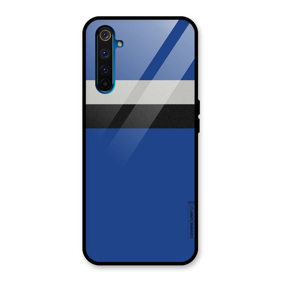 Grey Black Strips Glass Back Case for Realme 6 Pro