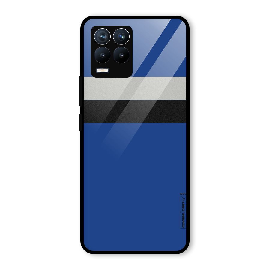 Grey Black Strips Glass Back Case for Realme 8 Pro