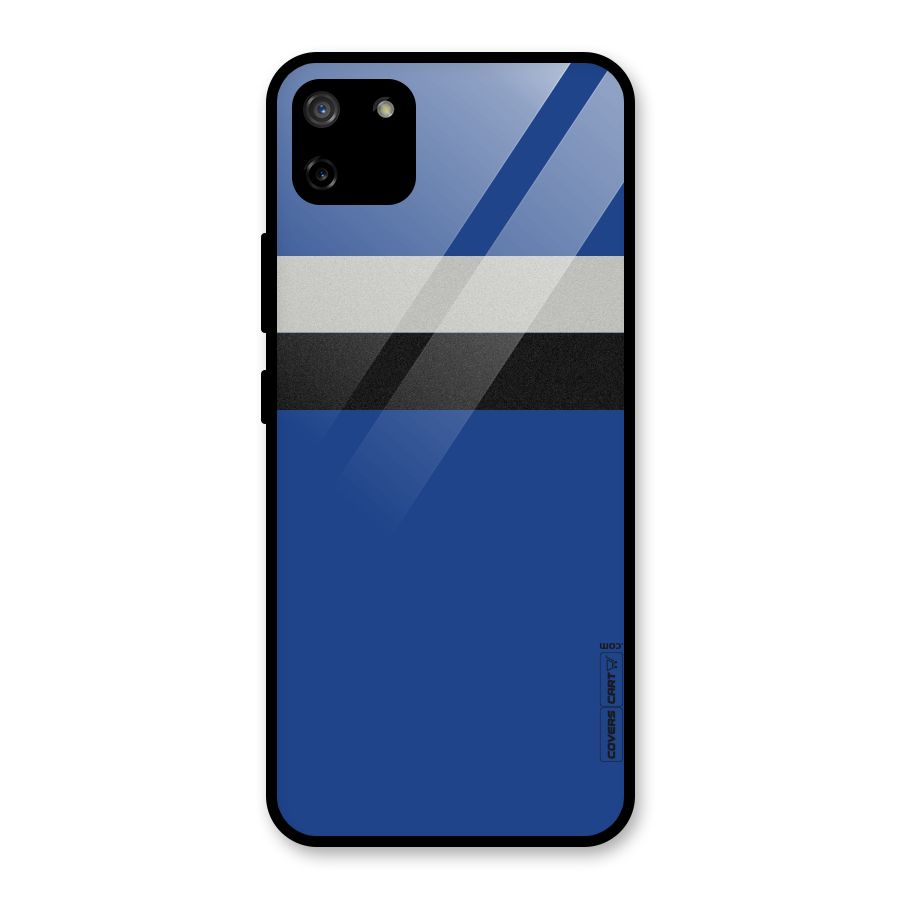 Grey Black Strips Glass Back Case for Realme C11