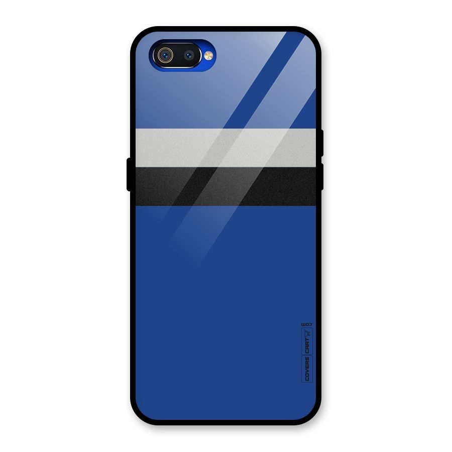 Grey Black Strips Glass Back Case for Realme C2