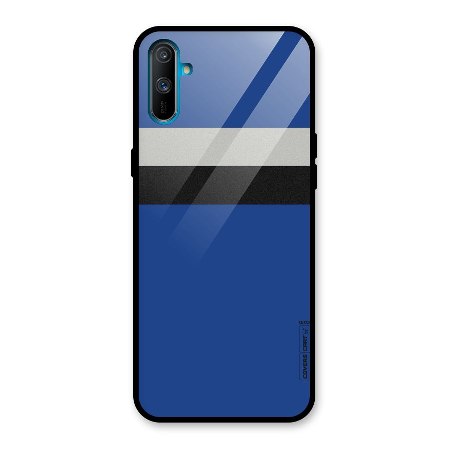 Grey Black Strips Glass Back Case for Realme C3