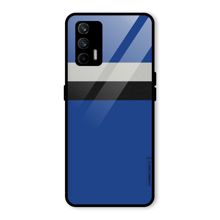 Grey Black Strips Glass Back Case for Realme GT 5G