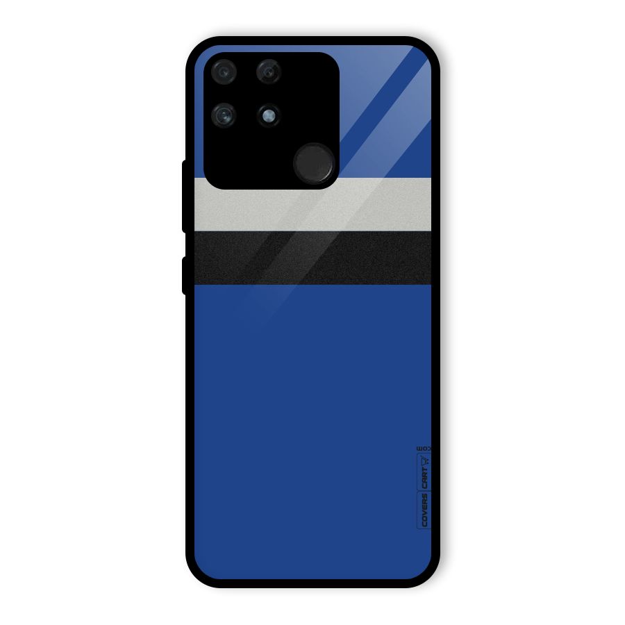 Grey Black Strips Glass Back Case for Realme Narzo 50A