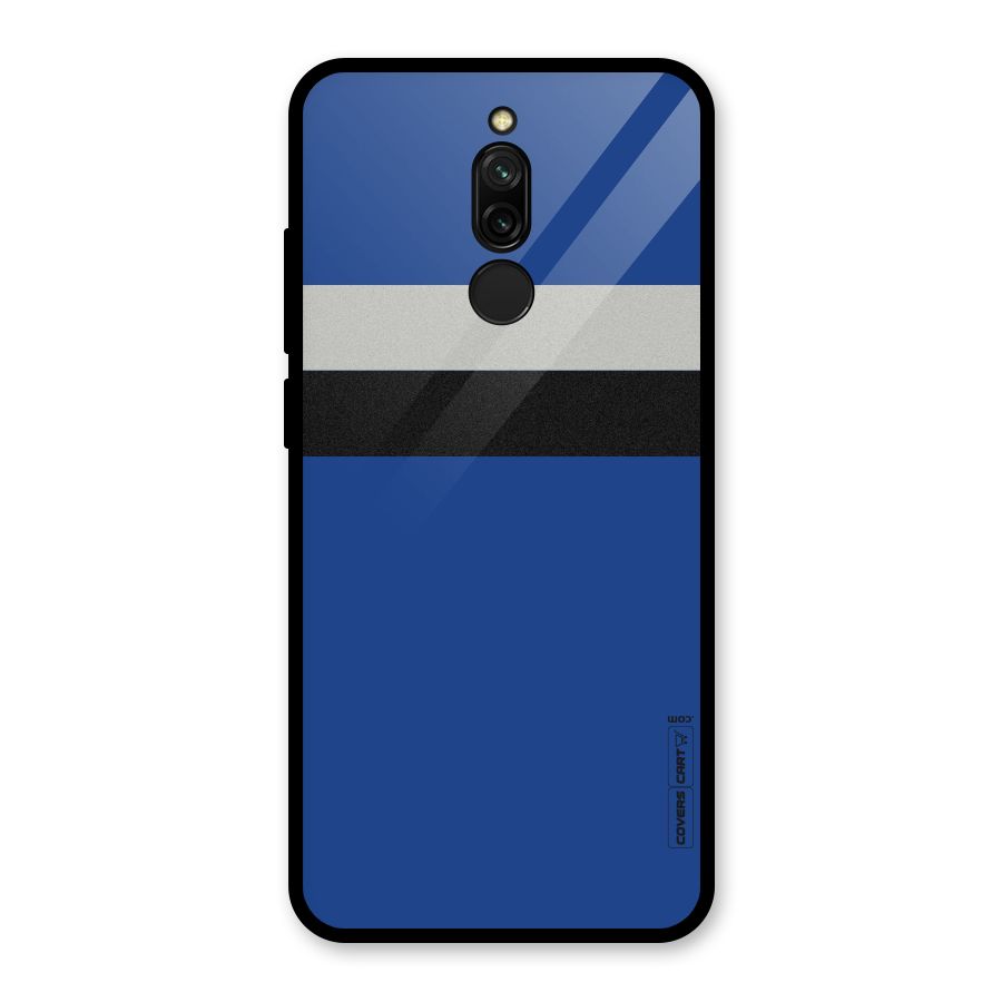Grey Black Strips Glass Back Case for Redmi 8