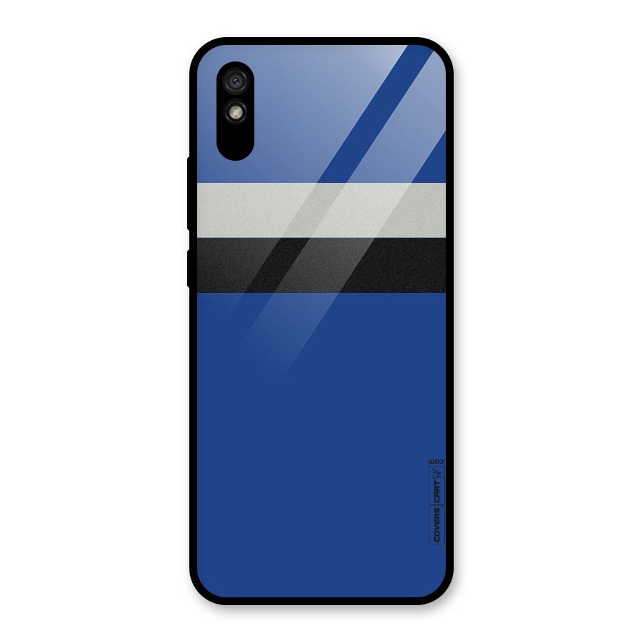 Grey Black Strips Glass Back Case for Redmi 9A